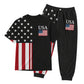 America 250th Anniversary Pajamas Short Sleeve - Bold USA Flag Block