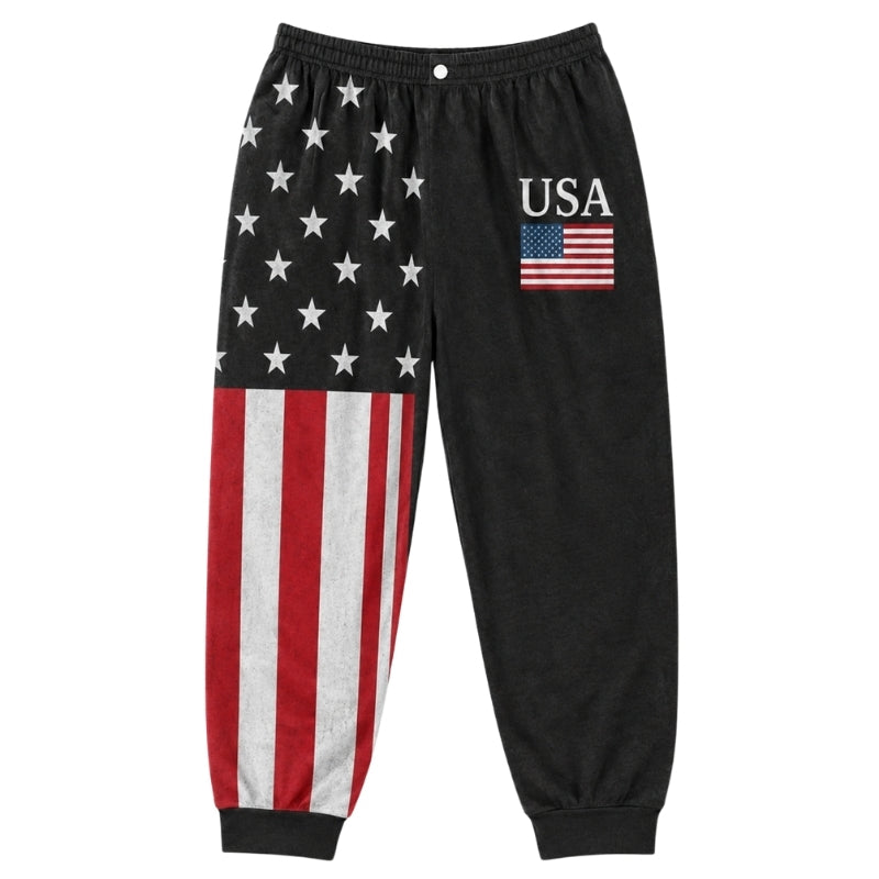 America 250th Anniversary Pajamas Short Sleeve - Bold USA Flag Block