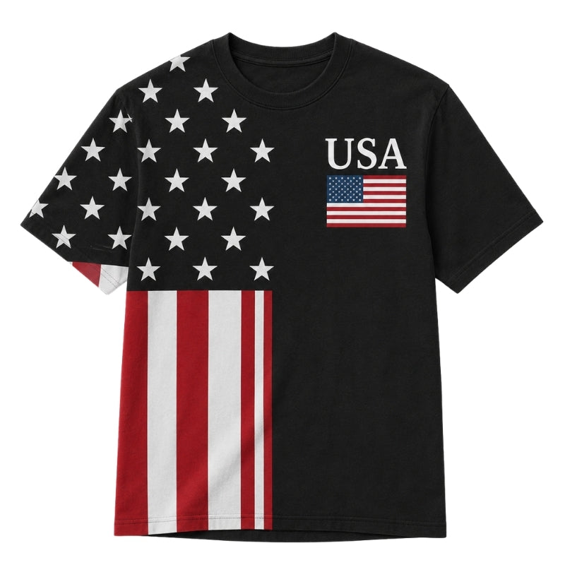 America 250th Anniversary Pajamas Short Sleeve - Bold USA Flag Block