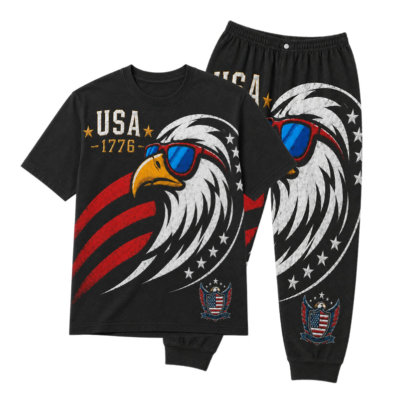America 250th Anniversary Pajamas Short Sleeve - Cool Eagle USA