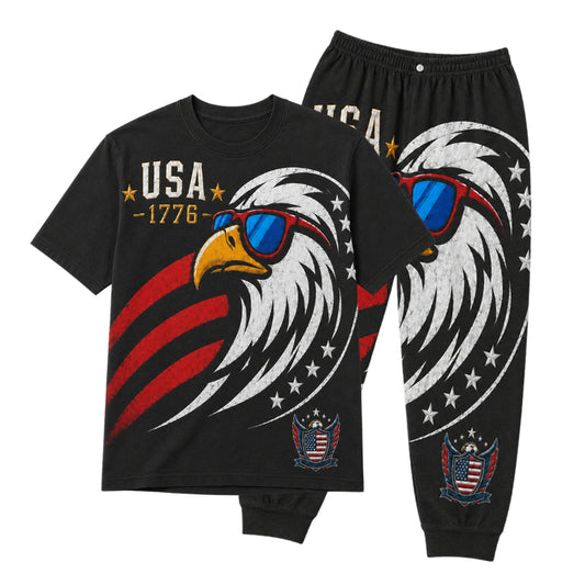 America 250th Anniversary Pajamas Short Sleeve - Cool Eagle USA