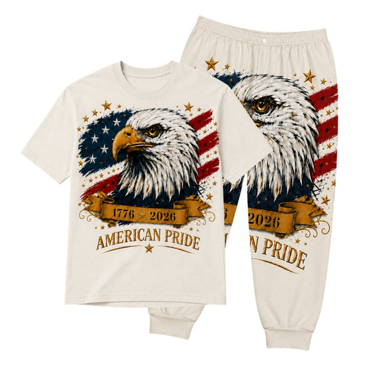 America 250th Anniversary Pajamas Short Sleeve - Eagle Pride Flag