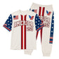 America 250th Anniversary Pajamas Short Sleeve - Eagle Stripe America Crest