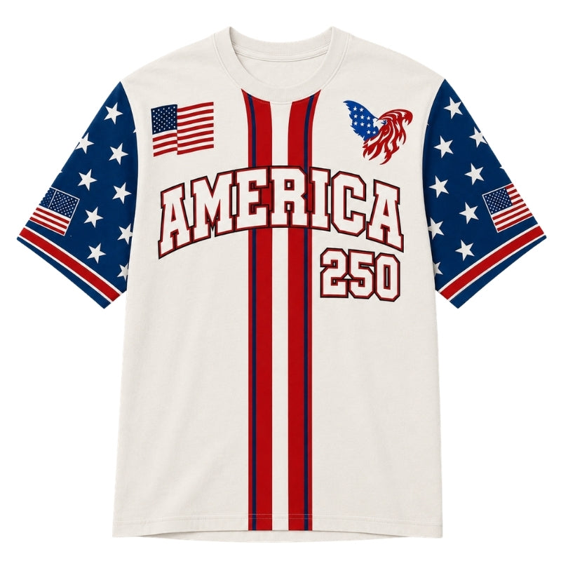 America 250th Anniversary Pajamas Short Sleeve - Eagle Stripe America Crest