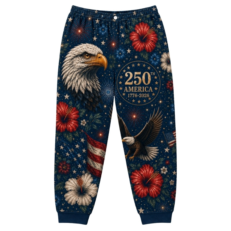 America 250th Anniversary Pajamas Short Sleeve - Floral Night Eagle