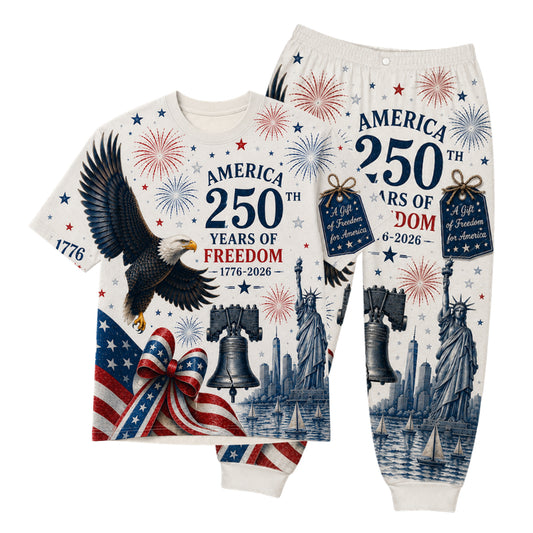 America 250th Anniversary Pajamas Short Sleeve - Freedom Eagle Bell