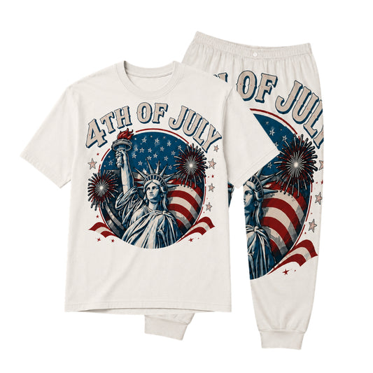 America 250th Anniversary Pajamas Short Sleeve - Liberty Firework Glow