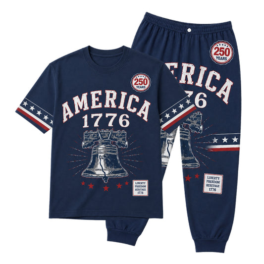 America 250th Anniversary Pajamas Short Sleeve - Navy Bell America