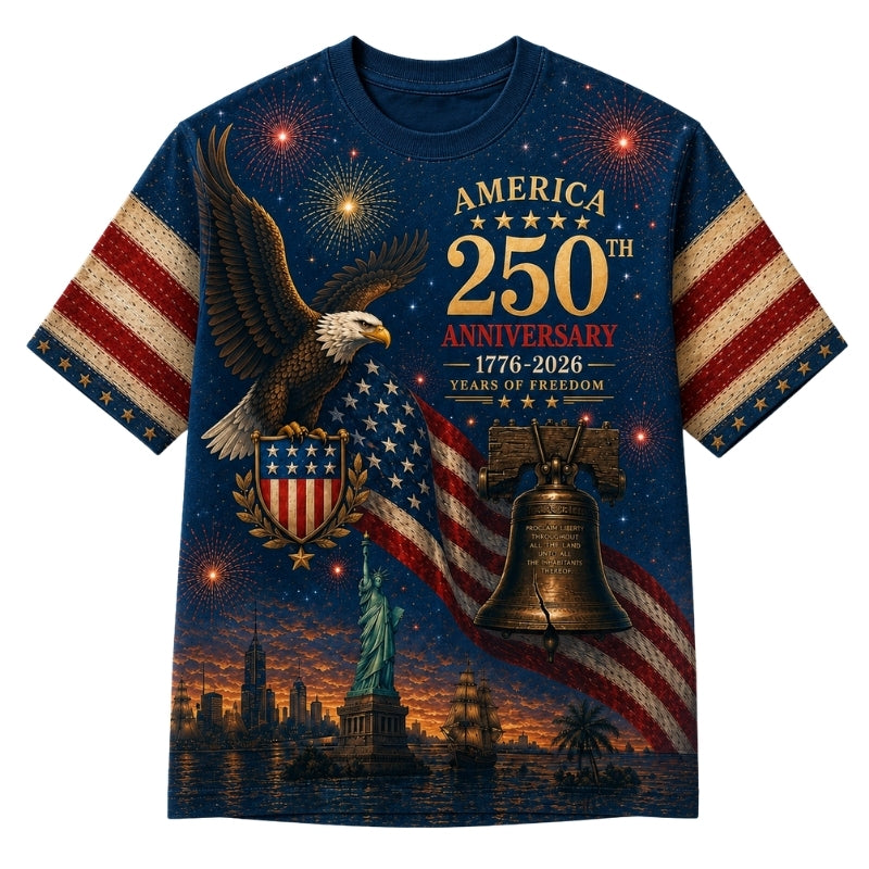 America 250th Anniversary Pajamas Short Sleeve - Night Eagle Bell