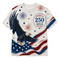 America 250th Anniversary Pajamas Short Sleeve - Soaring Eagle Wave