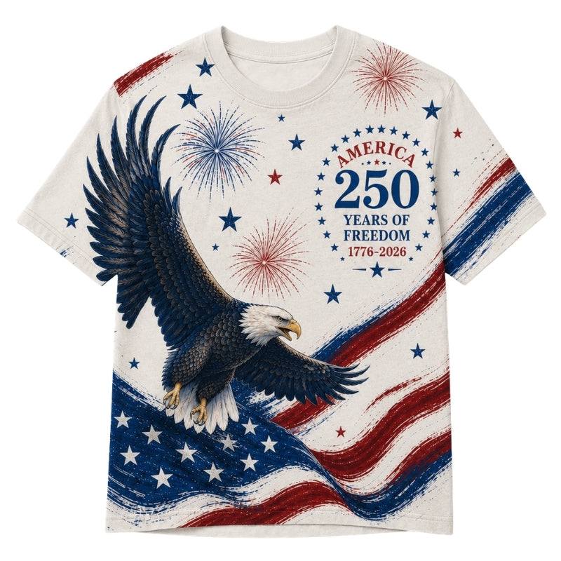 America 250th Anniversary Pajamas Short Sleeve - Soaring Eagle Wave