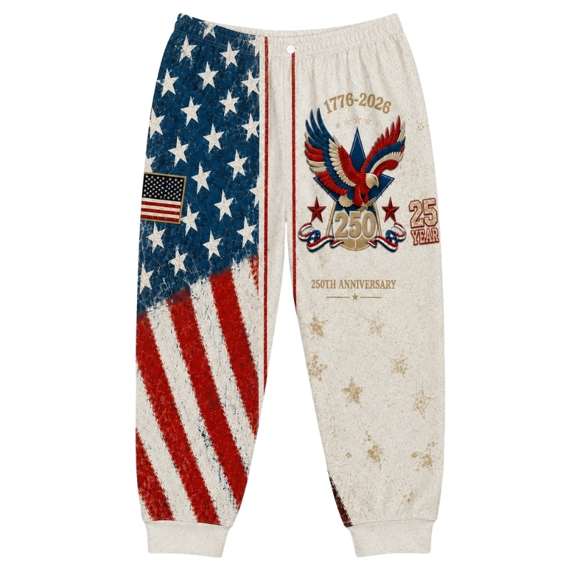 America 250th Anniversary Pajamas Short Sleeve - Split Flag Eagle