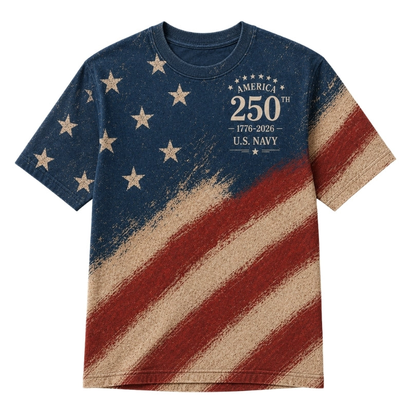 America 250th Anniversary Pajamas Short Sleeve - Weathered Flag Sweep