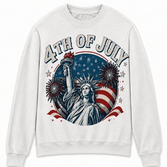America 250th Anniversary Sweater - 4th of July Liberty Fireworks