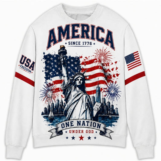 America 250th Anniversary Sweater - America Since Liberty Skyline