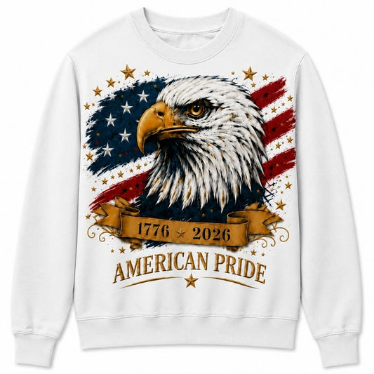 America 250th Anniversary Sweater - American Pride Eagle Head Ribbon