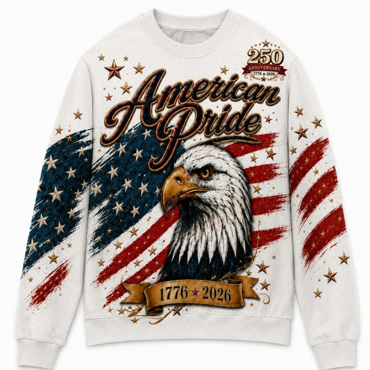 America 250th Anniversary Sweater - American Pride Eagle Portrait