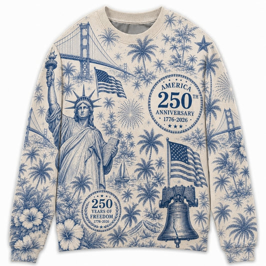 America 250th Anniversary Sweater - Blue Toile Liberty Golden Gate