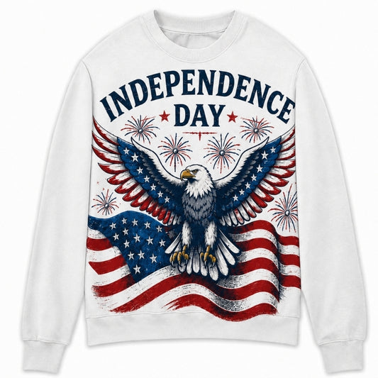 America 250th Anniversary Sweater - Independence Day Eagle Flag Burst