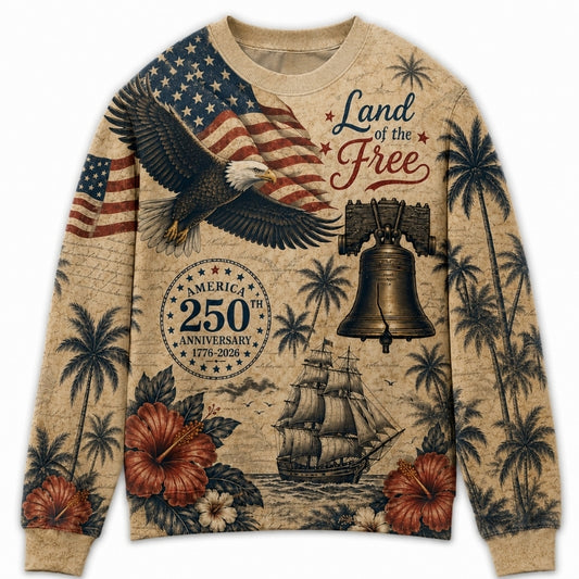 America 250th Anniversary Sweater - Land of the Free Eagle Ship