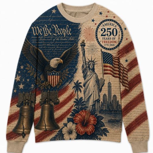 America 250th Anniversary Sweater - We People Eagle Liberty Bell Twin