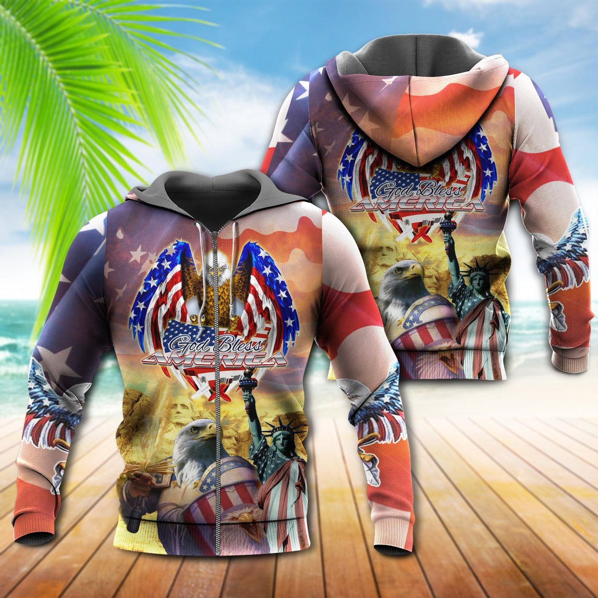 American Eagle Patriotic Blessing Quote – 3D Hoodie