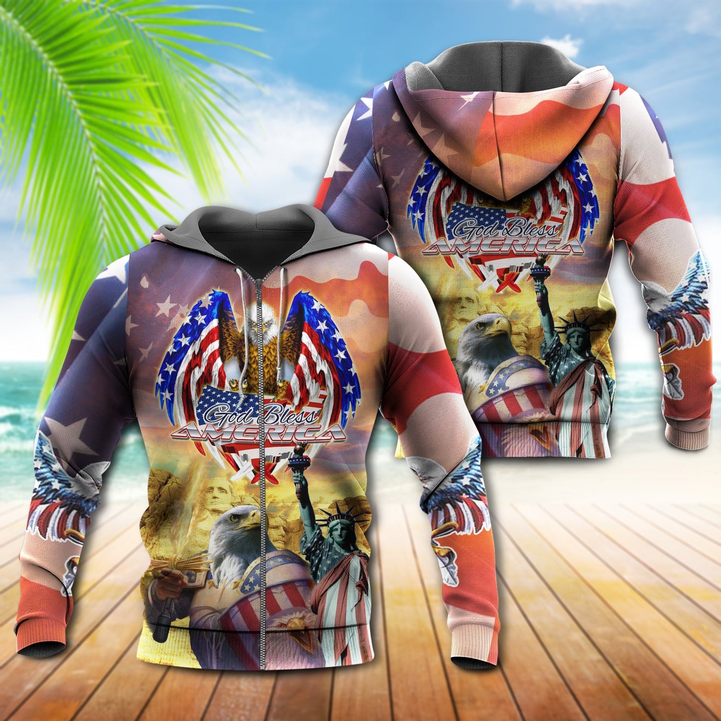 American Eagle Patriotic Blessing Quote – 3D Hoodie