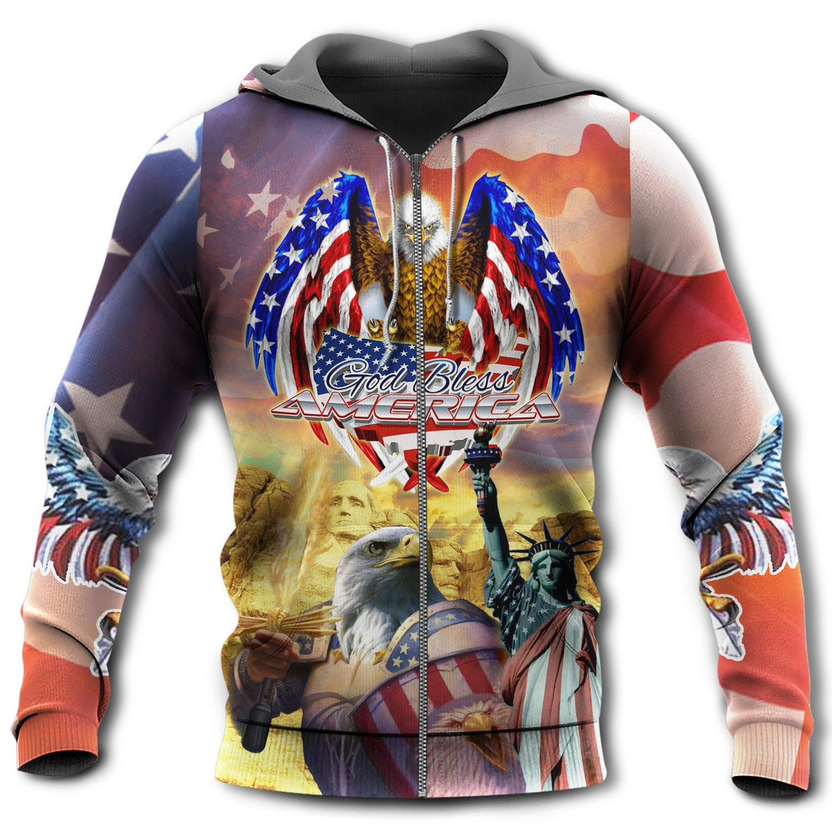 American Eagle Patriotic Blessing Quote – 3D Hoodie