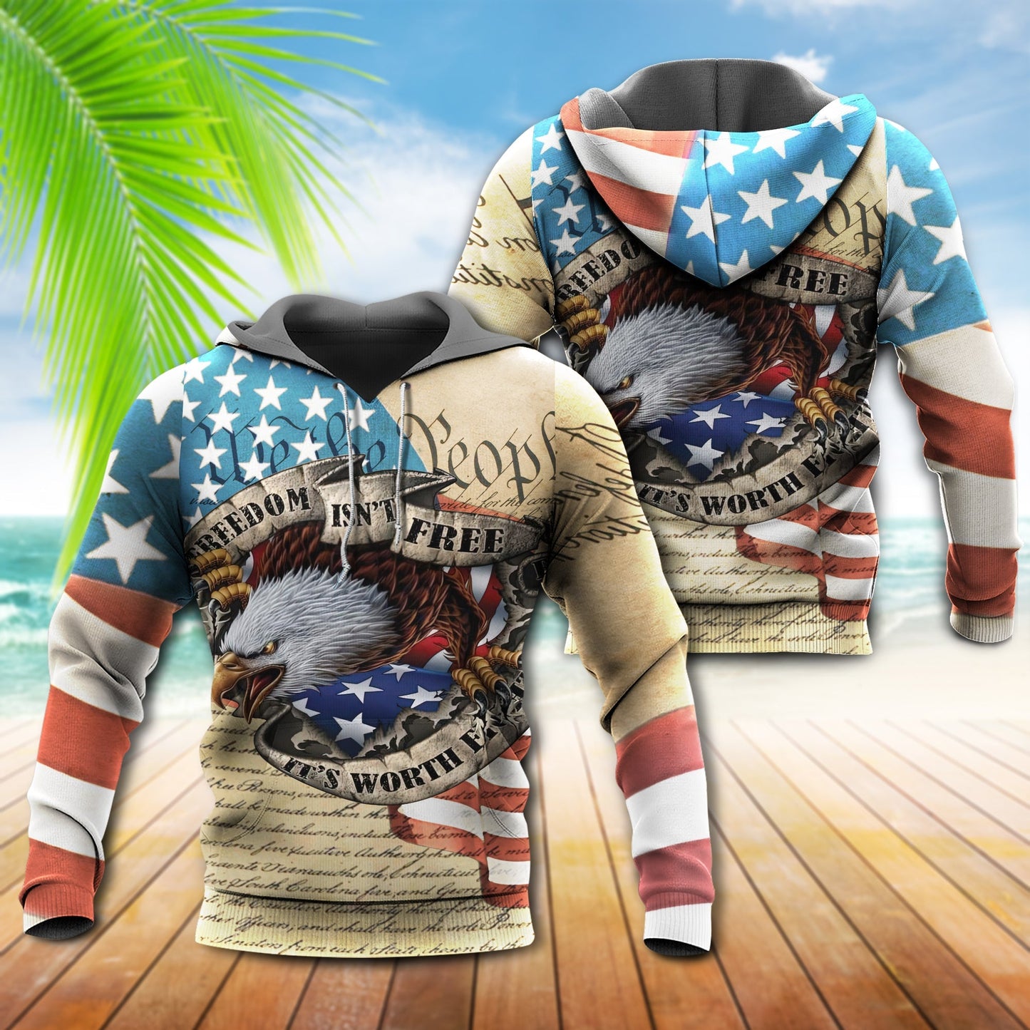 America Freedom Worth Fighting - Hoodie - Owls Matrix LTD