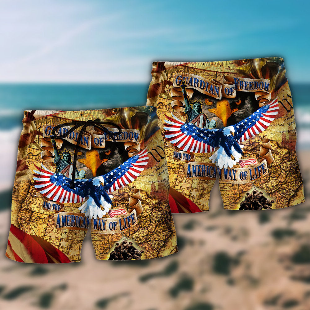 Eagle Guardian Of Freedom Patriotic – Beach Short