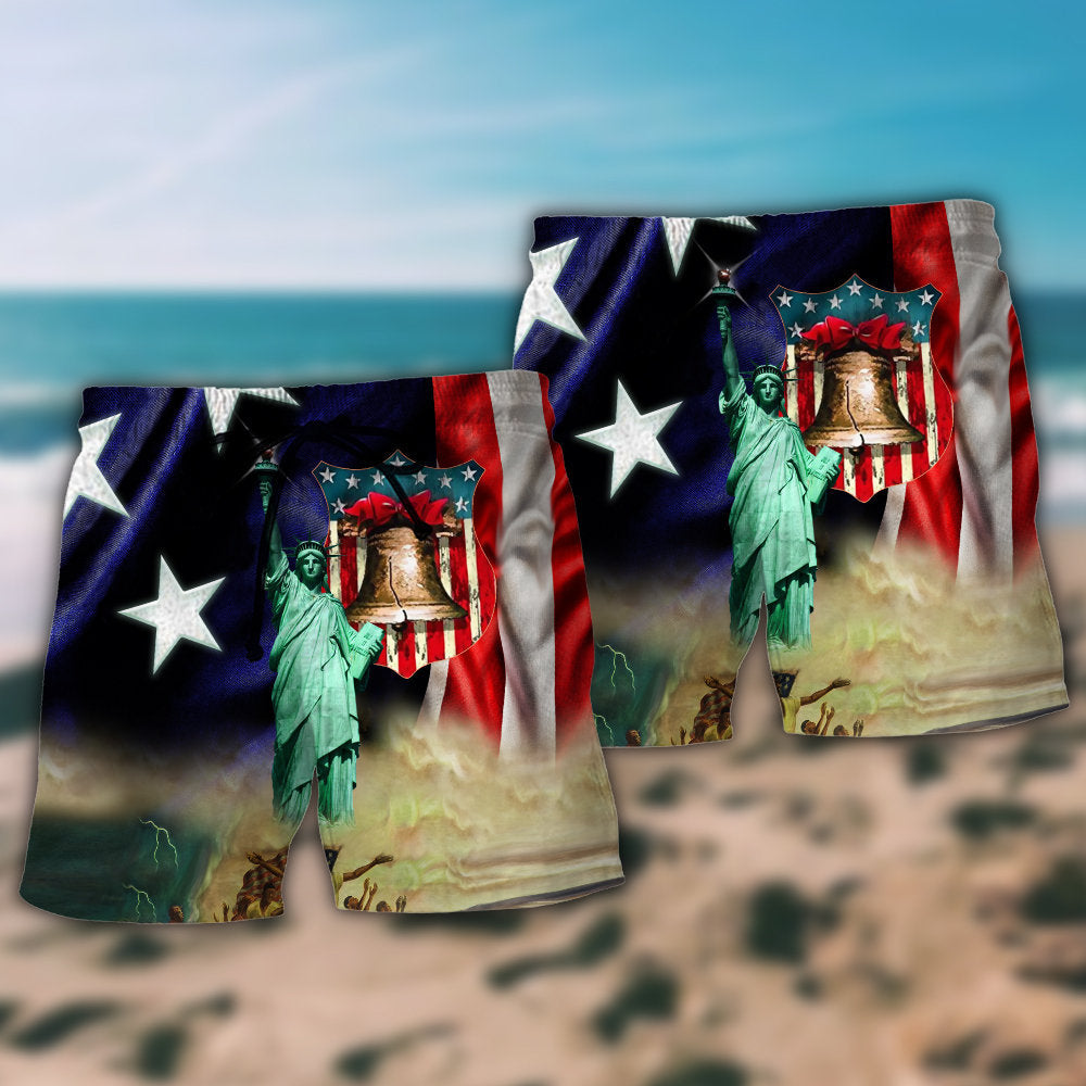 America Happy Day Positive Life Art – Beach Short
