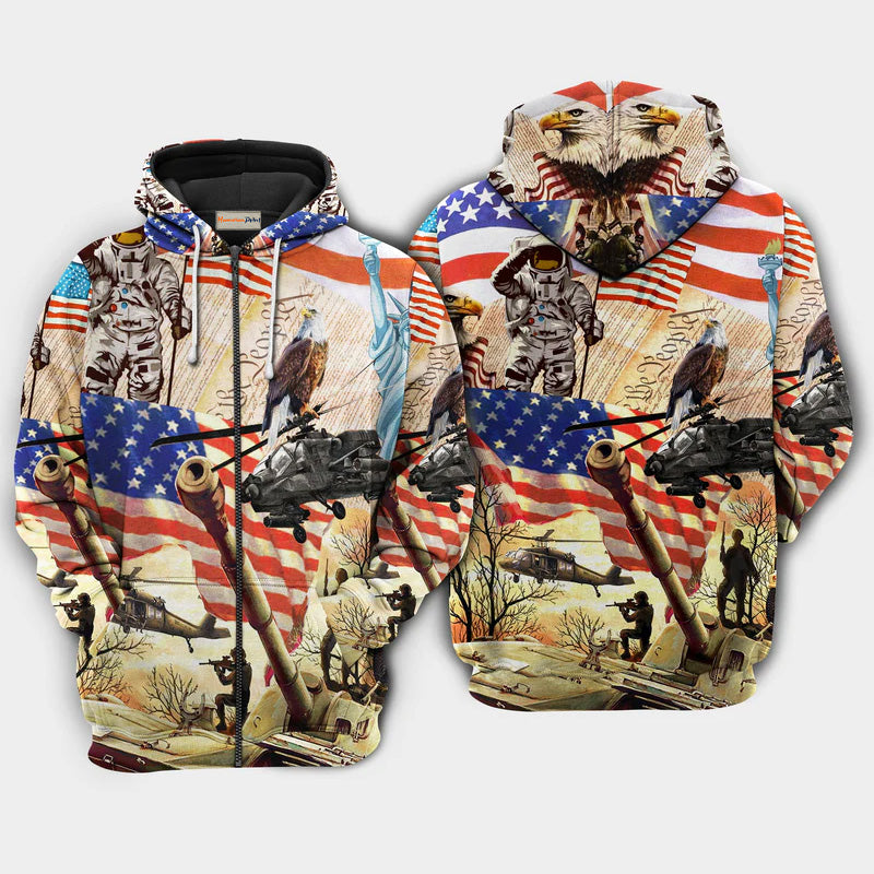 America Independence Day Patriotic Art – 3D Hoodie