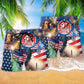 America Love July Patriotic Style - Beach Short