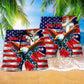 America One Nation Under God Flag - Beach Short