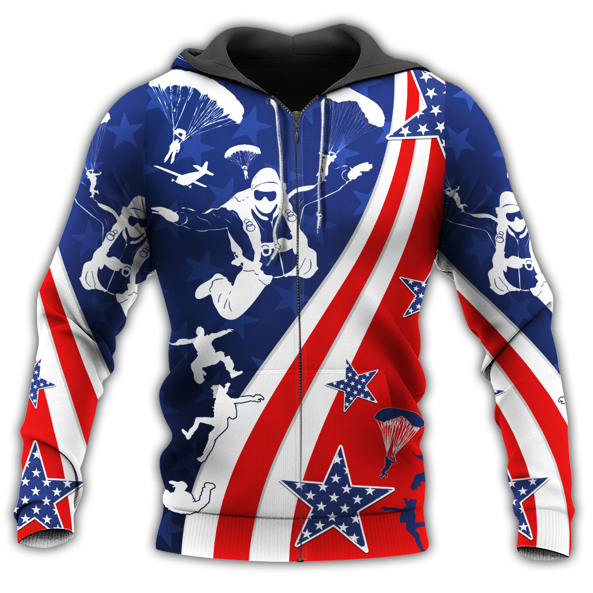 America Parachute Jump Adventure - 3D Hoodie