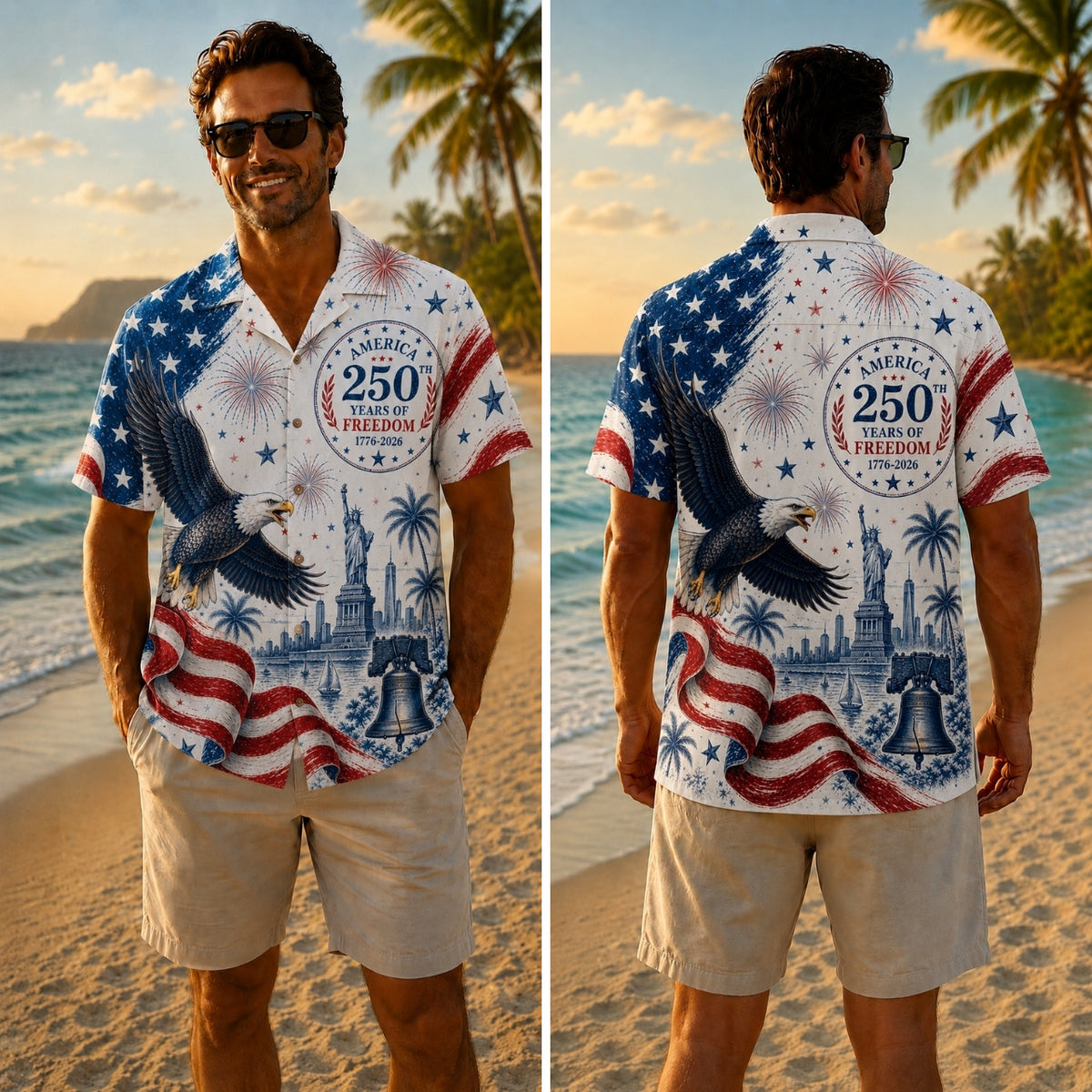 America 250th Anniversary 250 Years Freedom Hawaiian Shirt