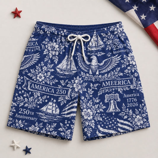 America 250th Anniversary Beach Short - Blue Heritage Swim