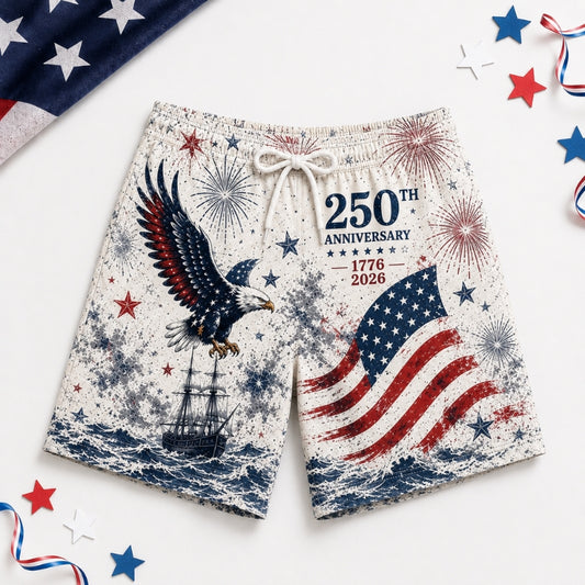 America 250th Anniversary Beach Short - Classic Eagle Design