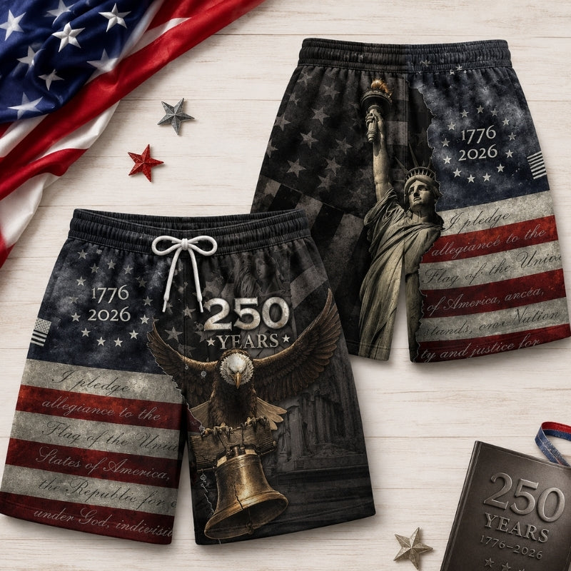 America 250th Anniversary Beach Short - Dark Liberty Eagle