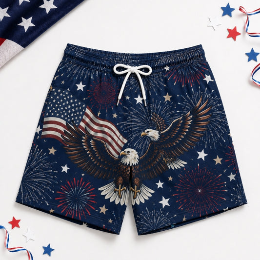 America 250th Anniversary Beach Short - Eagle Fireworks Swim