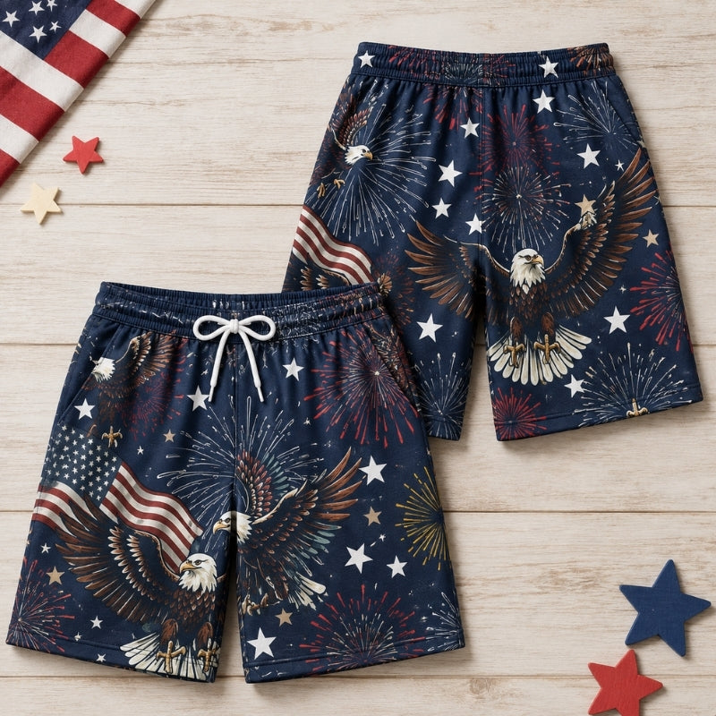 America 250th Anniversary Beach Short - Eagle Fireworks Swim