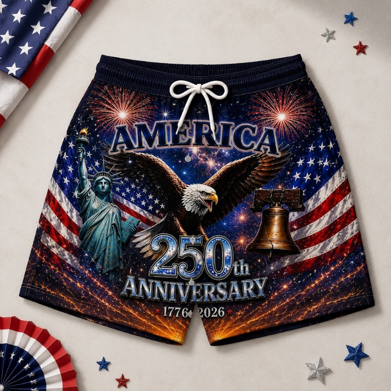 America 250th Anniversary Beach Short - Eagle Liberty Swim