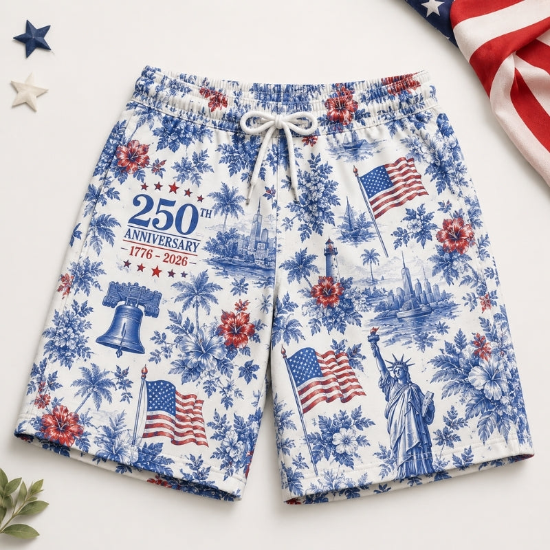 America 250th Anniversary Beach Short - Floral Liberty Swim