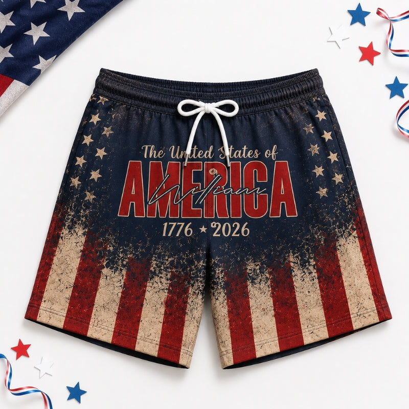 America 250th Anniversary Beach Short - God Bless USA Swim