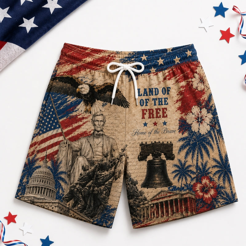 America 250th Anniversary Beach Short - Land of Free Swim