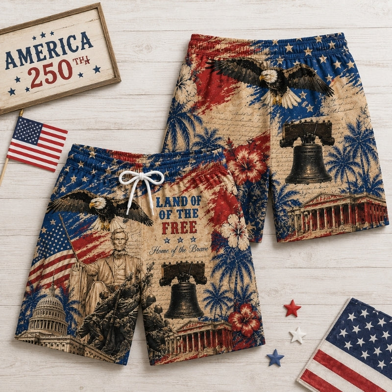 America 250th Anniversary Beach Short - Land of Free Swim
