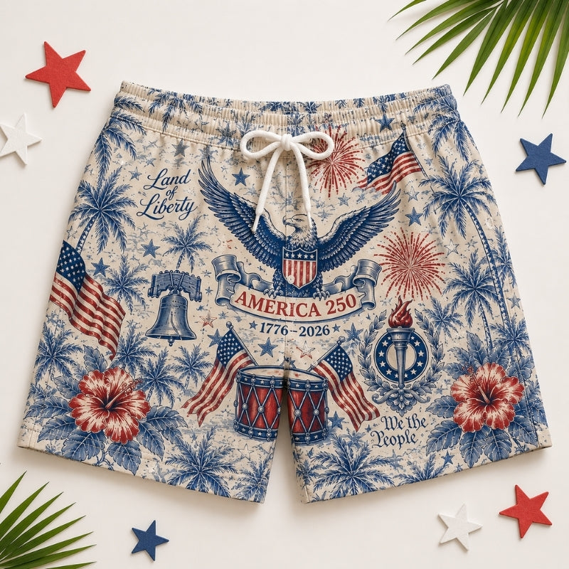 America 250th Anniversary Beach Short - Liberty Eagle Swim