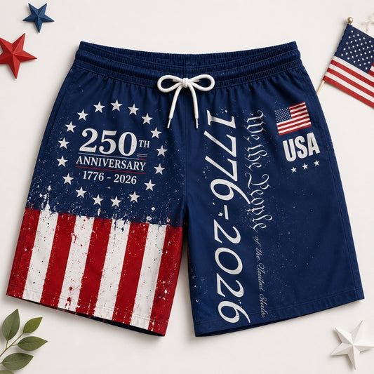 America 250th Anniversary Beach Short - Navy Heritage Swim