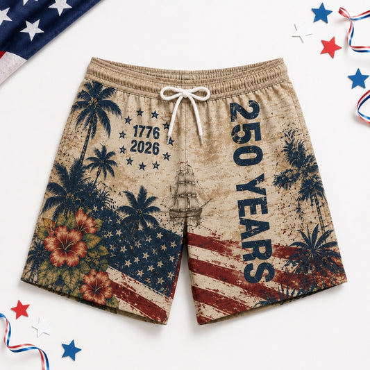America 250th Anniversary Beach Short - Vintage Island Swim