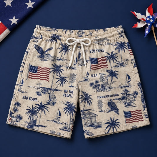 America 250th Anniversary Beach Short - Vintage Island USA